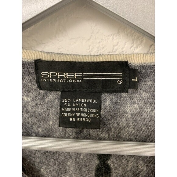 Spree International Lambswool Vintage Sweater Gray Shoulder Pads Womens Large - Picture 4 of 8